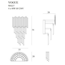 Sieninis šviestuvas Vogue 4xG9 Auksinis