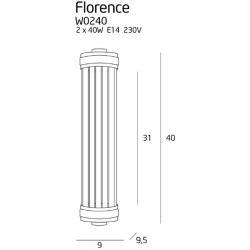 Sieninis šviestuvas Maxlight Florence 2xE14 Žalvario