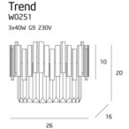 Sieninis šviestuvas Trend 3xG9 Auksinis