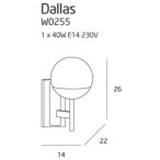 Sieninis šviestuvas Dallas 1xE14 Juodas