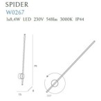 Sieninis šviestuvas Maxlight Spider Integruotas LED 8.4W Juodas