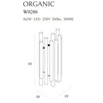 Sieninis šviestuvas Organic Integruotas LED 8W Juodas