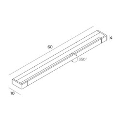 Sieninis šviestuvas Flink 60cm Integruotas LED 18W 3000K Juodas