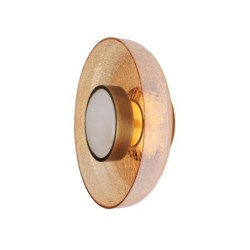 Sieninis šviestuvas Maxlight Signature Integruotas LED 9W Žalvario, Gintaro spalvos stiklas