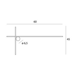 Sieninis šviestuvas Maxlight Arne 60cm Integruotas LED 3000K Juodas