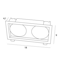 Įleidžiamas lubinis šviestuvas Maxlight Spilio FRA 2xHM190 Baltas (H190.05)