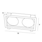 Įleidžiamas lubinis šviestuvas Maxlight Spilio FRA 2xHM190 Baltas (H190.05)