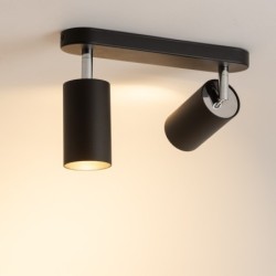 Pakreipiamas šviestuvas EYE SPOT 2xGU10 IP20 Juoda
