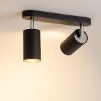 Pakreipiamas šviestuvas EYE SPOT 2xGU10 IP20 Juoda