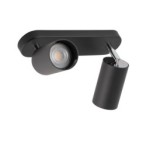 Pakreipiamas šviestuvas EYE SPOT 2xGU10 IP20 Juoda