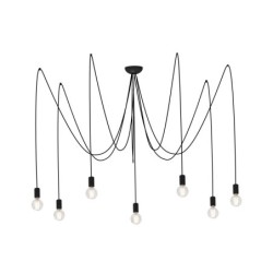 Pakabinamas šviestuvas SPIDER 7xE27 IP20 Juoda