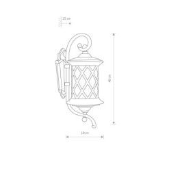 Sieninis lauko šviestuvas LANTERN E27 IP23 Juoda
