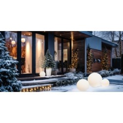 Dekoratyvinis lauko šviestuvas CUMULUS L 1xE27 IP44 Balta