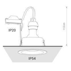 Įleidžiamas lubinis šviestuvas CHARLIE 1xGU10 IP54/20 Juoda