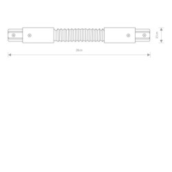Bėginės sistemos lanksti jungtis PROFILE FLEX CONNECTOR IP20 Balta