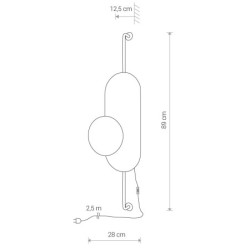 Sieninis šviestuvas WHEEL LUX 1xG9 IP20 Aukso