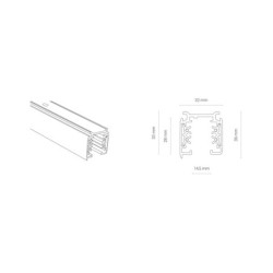Bėginė sistema CTLS TRACK 1M IP20 Juoda