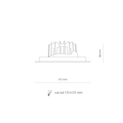 Įleidžiamas lubinis šviestuvas CL DIA LED LED 18W 3000K IP20 Balta