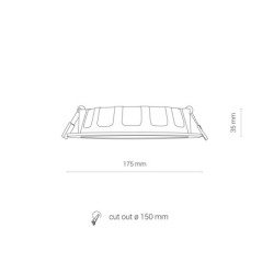 Įleidžiamas lubinis šviestuvas CL KOS LED LED 16W 4000K IP44 Balta