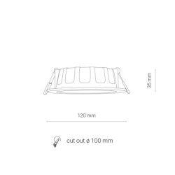 Įleidžiamas lubinis šviestuvas CL KOS LED LED 8W 4000K IP44/20 Balta