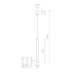 Pakabinamas šviestuvas LASER 490 G9 IP20 Balta