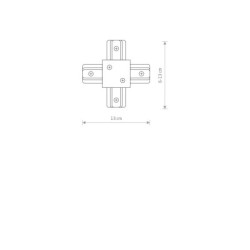 Jungtis PROFILE RECESSED X CONNECTOR IP20 Juoda
