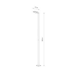 Pastatomas lauko šviestuvas PATHWAY 309cm L LED 36W 3000K IP65 Juoda