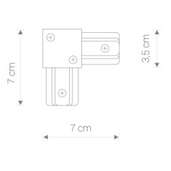 Bėginės sistemos L formos jungtis PROFILE L CONNECTOR IP20 Juoda
