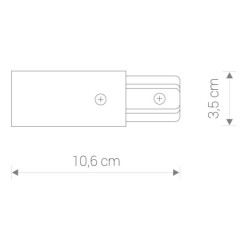 Galinė jungtis PROFILE POWER END CAP IP20 Juoda