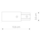 Galinė jungtis PROFILE POWER END CAP IP20 Juoda