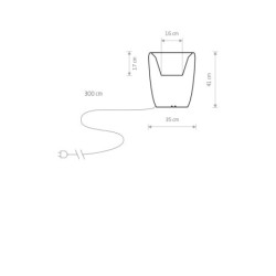 Dekoratyvinis lauko šviestuvas FLOWERPOT S E27 IP44 Balta