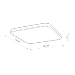 Plafonas AGNES SQUARE LED 64W 3000K IP44 Balta