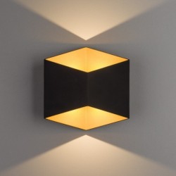 Sieninis šviestuvas TRIANGLES LED LED 10W 3000K IP54 Juoda, Aukso