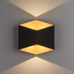 Sieninis šviestuvas TRIANGLES LED LED 10W 3000K IP54 Juoda, Aukso