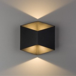 Sieninis šviestuvas TRIANGLES LED 2x5W 3000K IP54 Juoda