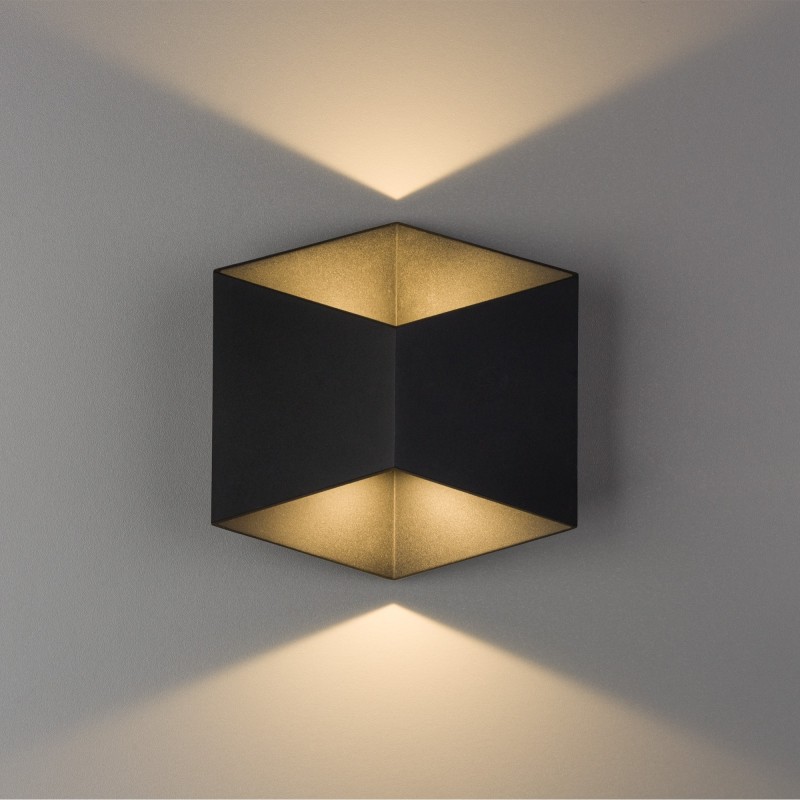 Sieninis šviestuvas TRIANGLES LED 2x5W 3000K IP54 Juoda