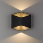 Sieninis šviestuvas TRIANGLES LED 2x5W 3000K IP54 Juoda