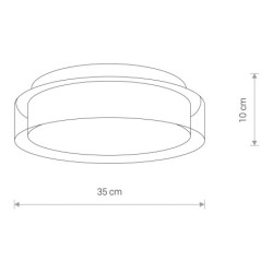 Plafonas PAN LED M LED 17W 4000K IP44 Permatoma