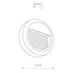 Sieninis šviestuvas SIDEWALK ROUND LED 3W 3000K IP54 Juoda