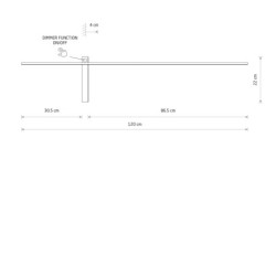 Sieninis šviestuvas IMPULSE LED L LED 15W 3000K IP23 Juoda su jungikliu