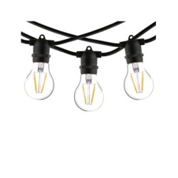 Girlianda FESTOON LIGHTS 9m E27 220V IP65 Juoda