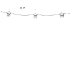 Girlianda FESTOON LIGHTS 9m E27 220V IP65 Juoda