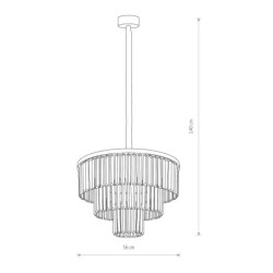 Pakabinamas šviestuvas CRISTAL M 9xE14 IP20 Skaidri