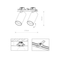 Pakreipiamas šviestuvas MONO SURFACE 2xGU10 IP20 Balta