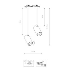Pakreipiamas šviestuvas MONO SURFACE LONG 2xGU10 IP20 Balta