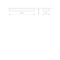 Plafonas SOFT 2xLED TUBE T8 IP20 Grafitinė