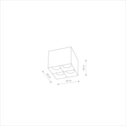 Taškinis šviestuvas MIDI LED LED 16W 3000K IP20 Balta