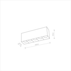 Taškinis šviestuvas MIDI LED 20W 4000K IP20 Juoda