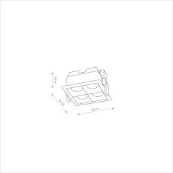 Įleidžiamas lubinis šviestuvas MIDI LED RECESSED LED 16W 4000K IP20 Juoda
