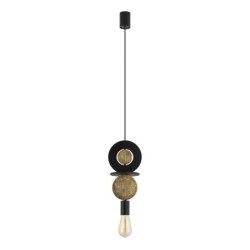 Pakabinamas šviestuvas DROPS WOOD E E27 IP20 Juoda